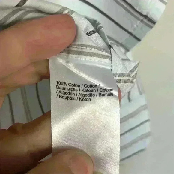 Lacoste Men's Brown Striped Long Sleeve Button-Up Shirt Size 40 - Picture 4 of 8